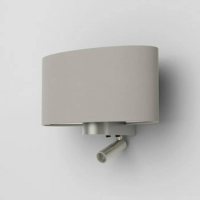 Napoli Reader LED kinkiet E27 matowy nikiel abażur Oval 285 piaskowy Astro