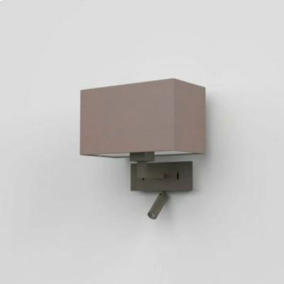 Park Lane Reader LED kinkiet E27 brąz abażur Rectangle 285 ostrygowy Astro