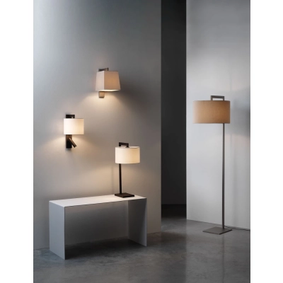 Ravello Table lampka stołowa E27 polerowany chrom abażur Tapered Square 195