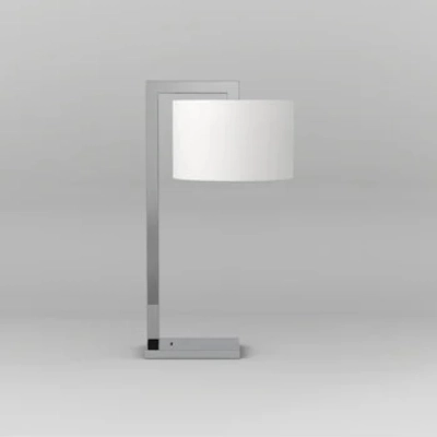 Ravello Table lampka stołowa E27 polerowany chrom abażur Drum 250 biały Astro