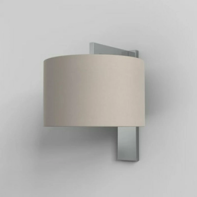 Ravello Wall kinkiet E27 polerowany chrom abażur Drum 250 piaskowy Astro
