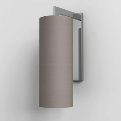 Ravello Wall kinkiet E27 polerowany chrom abażur Tube 135 ostrygowy Astro