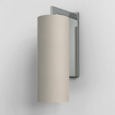 Ravello Wall kinkiet E27 polerowany chrom abażur Tube 135 piaskowy Astro