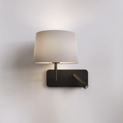 Side by Side Grande USB kinkiet E27 matowy czarny Astro