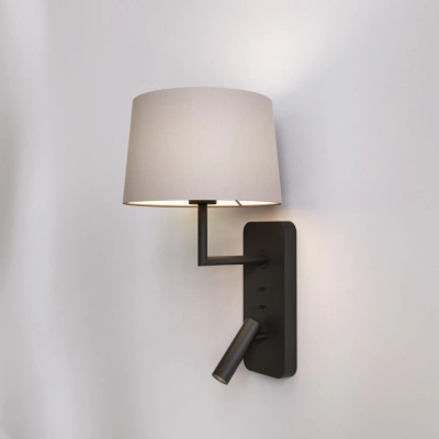 Side by Side Grande USB kinkiet E27 matowy czarny Astro