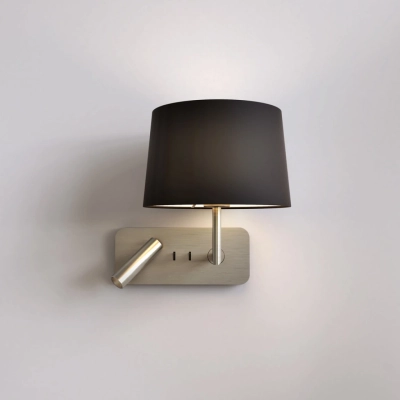Side by Side Grande USB kinkiet E27 matowy nikiel Astro