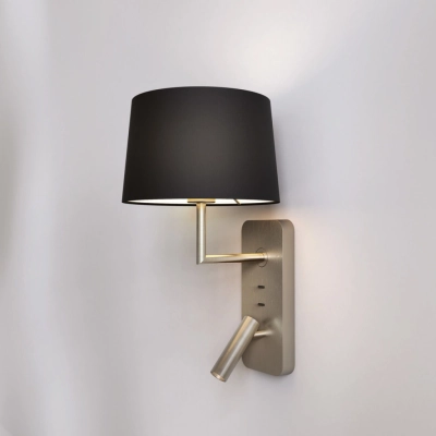 Side by Side Grande USB kinkiet E27 matowy nikiel Astro