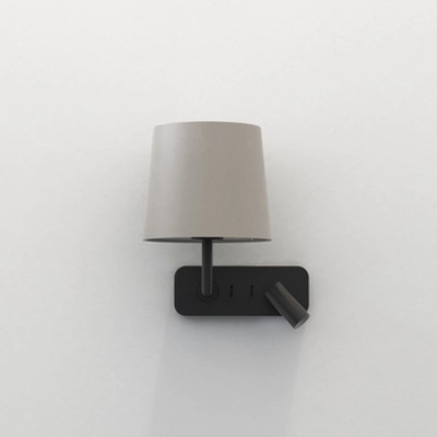 Side by Side kinkiet E27 matowy czarny abażur Cone 180 piaskowy Astro