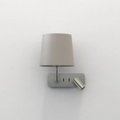 Side by Side kinkiet E27 matowy nikiel abażur Cone 180 piaskowy Astro