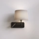 Side by Side Grande USB kinkiet E27 matowy czarny Astro
