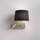 Side by Side Grande USB kinkiet E27 matowy nikiel Astro