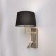 Side by Side Grande USB kinkiet E27 matowy nikiel Astro