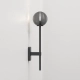 Tacoma Single Grande kinkiet G9 matowy czarny klosz Tacoma Ribbed Smoke Glass