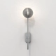 Tacoma Single Grande kinkiet G9 polerowany chrom klosz Tacoma Ribbed Smoke Glass