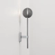 Tacoma Single Grande kinkiet G9 polerowany chrom klosz Tacoma Ribbed Smoke Glass