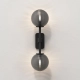 Tacoma Twin kinkiet G9 matowy czarny klosz Tacoma Ribbed Smoke Glass