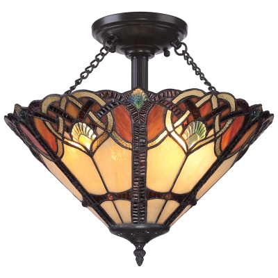 Cambridge 2 lampa sufitowa 2xE27 vintage brąz Elstead Lighting