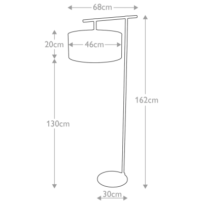 Balance lampa podłogowa 1xE27 czarny polerowany mosiądz