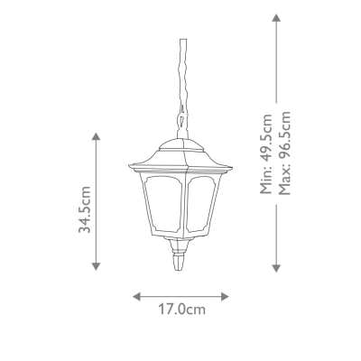 Chapel Mini IP44 latarnia wisząca 1xE27 czarna