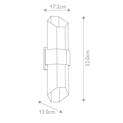 Chasm IP44 kinkiet LED 2x9,5W 2x900lm 3000K matowa czerń