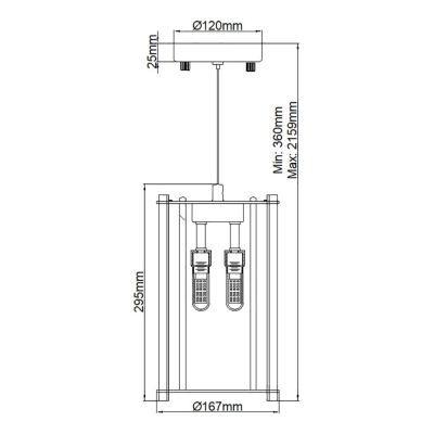 Crystal Skye IP44 lampa wisząca 2xG9 chrom