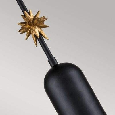 Etoile lampa wisząca 1xE27 matowa czerń płatki złota
