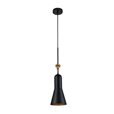 Etoile lampa wisząca 1xE27 matowa czerń płatki złota