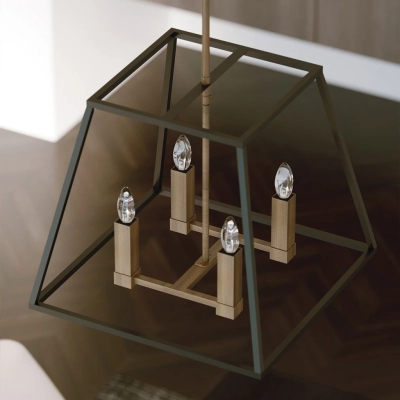 Fulton lampa wisząca 4xE14 brązowa mosiądz