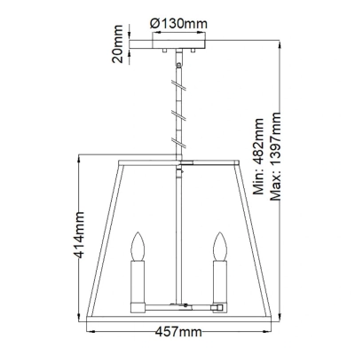Fulton lampa wisząca 4xE14 brązowa mosiądz