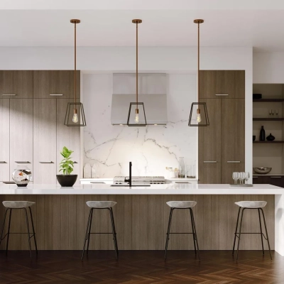 Fulton lampa wisząca 1xE27 brązowa mosiądz