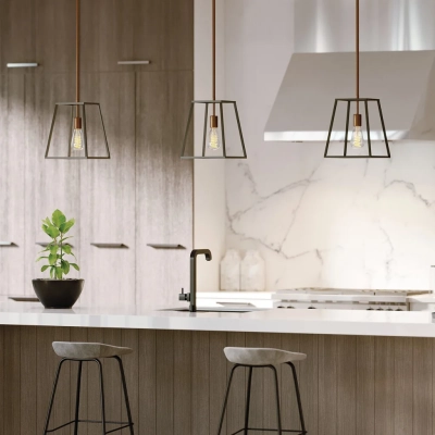 Fulton lampa wisząca 1xE27 brązowa mosiądz