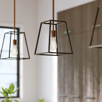 Fulton lampa wisząca 1xE27 brązowa mosiądz