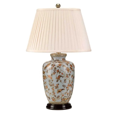 Gold Birds lampa stołowa 1xE27 jasnoniebieska złota