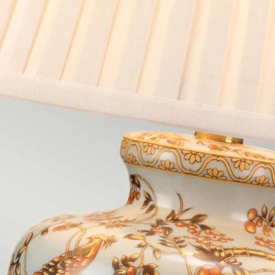 Gold Birds lampa stołowa 1xE27 jasnoniebieska złota