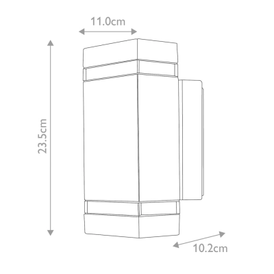 Jannik IP44 kinkiet LED 2x3,8W 2x120lm 3000K grafitowy