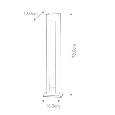 Parkstone IP55 słupek ogrodowy LED 6W 650lm 3000K bazalt stal nierdzewna