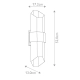 Chasm IP44 kinkiet LED 2x9,5W 2x900lm 3000K matowa czerń