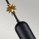 Etoile lampa wisząca 1xE27 matowa czerń płatki złota