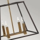 Fulton lampa wisząca 4xE14 brązowa mosiądz
