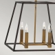 Fulton lampa wisząca 4xE14 brązowa mosiądz