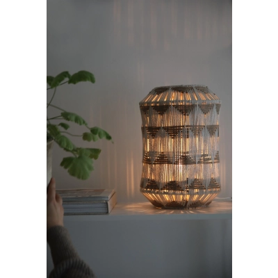 Ano lampka stołowa 1xE27 108825 beżowa, brązowa