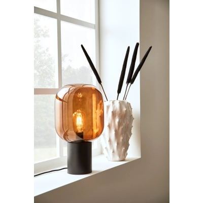 Brooklyn lampka stołowa 1xE27 108294 czarna, brązowa