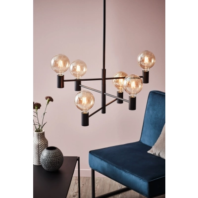 Capital lampa wisząca 6xE27 107281 czarna, czarna
