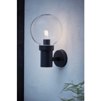 Caris IP44 kinkiet 1xE27 106922 czarny, przezroczysty