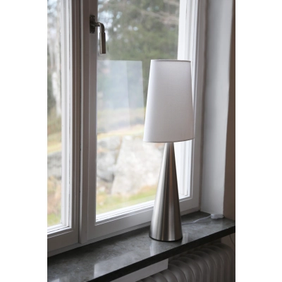 Conus lampka stołowa 1xE14 108624 nikiel satynowy, biała