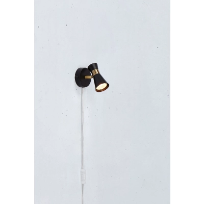 Folie kinkiet 1xGU10 108625 czarny, mosiężny