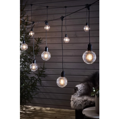 Garden 24 Deco Light Chain 10l IP44 girlanda 10xLED 2,9W 190lm 2100K 108021 czarna, przezroczysta