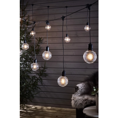 Garden 24 Deco Light Chain 10l IP44 girlanda 10xLED 2,9W 190lm 2100K 108022 czarna, przezroczysta