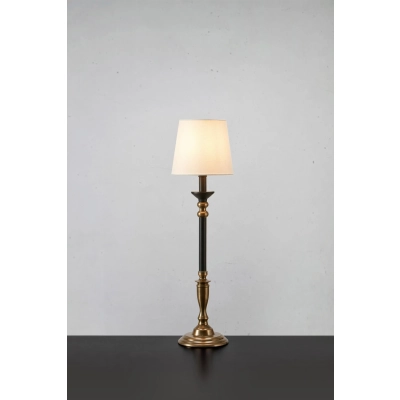 Gent lampka stołowa 1xE27 108679 antyczna, czarna, biała