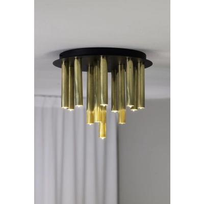 Gocce lampa sufitowa 13xG9 108504 czarna, mosiężna